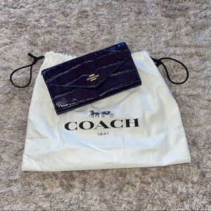 Navy Coach Leather Wallet